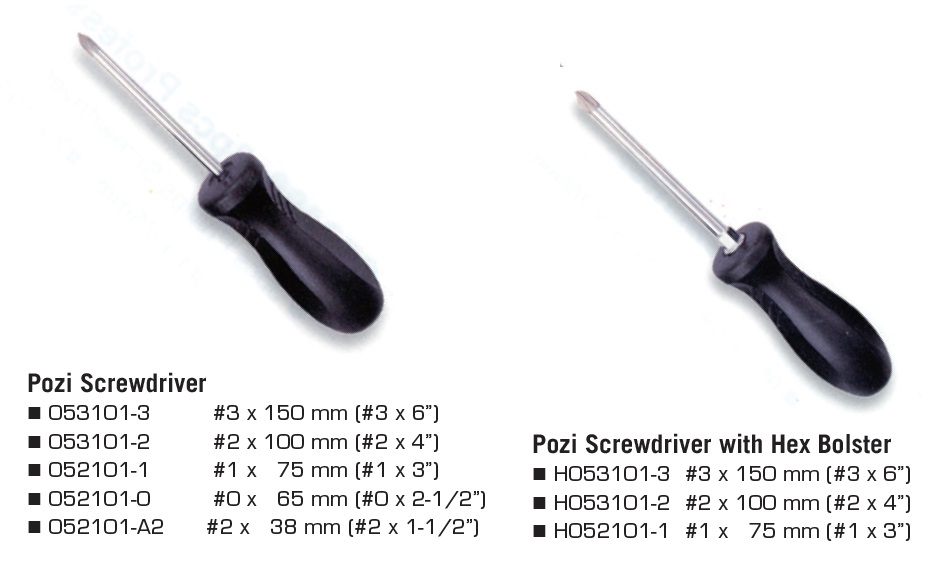 Pozi Screwdriver with Hex Bolster